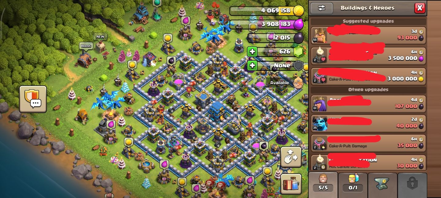 Conta CV12 maximizado clash of clans