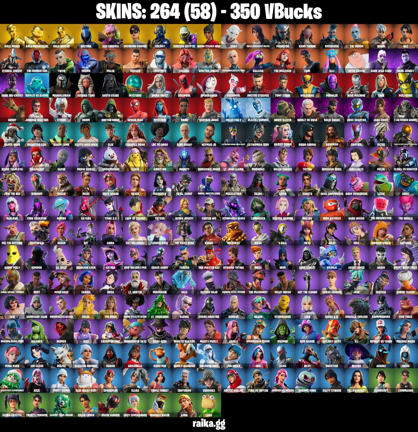 264 skins | Gold Midas Unchained Ramirez heron Stance cobra kai conta tryhard