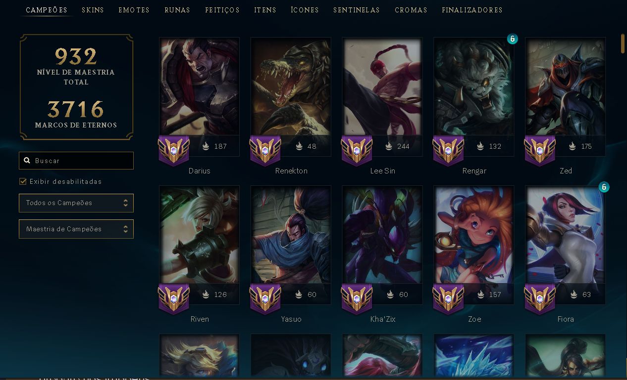 CONTA DE LOL//362 SKINS//ESMERALDA1/PLAT4//TODOS OS CHAMPS//
