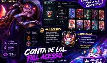 Conta LoL Bronze, main suporte e skins diversas + Ward ULTRA rara colecionável!