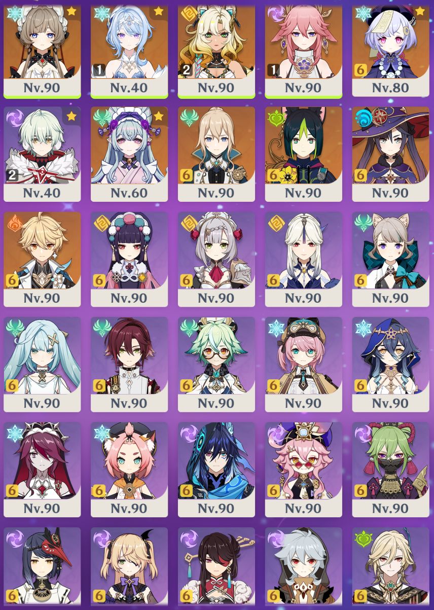 150 TIROS + ODETTE C1, XILONEN C2, YELAN C2 TOP 38, ARLE C1, FURINA C2 E MT MAIS