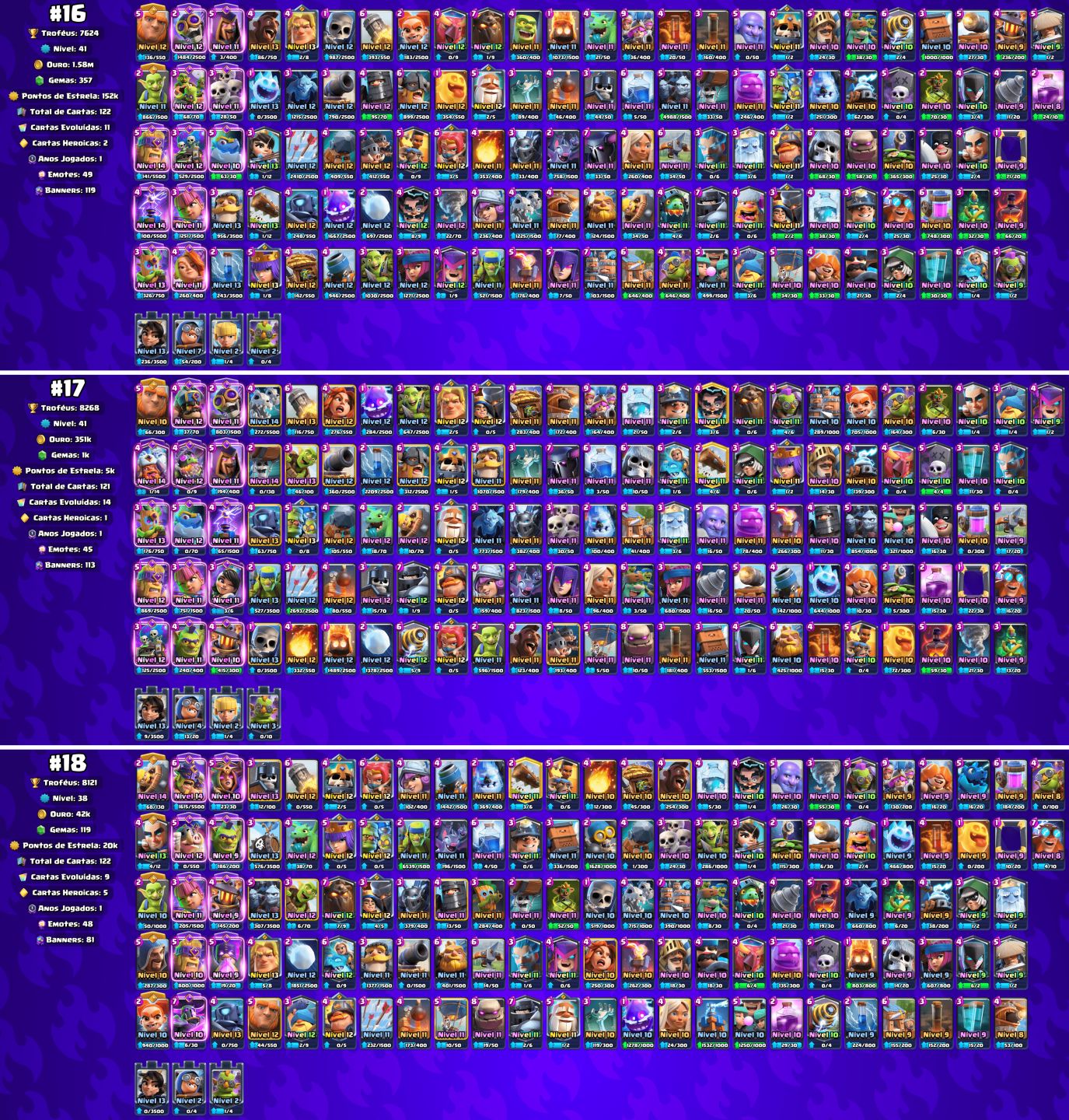 MELHOR VARIEDADE - IMAGENS + BRINDEs!! - CONTA CLASH ROYALE 1K-10K DE TROFEUS!
