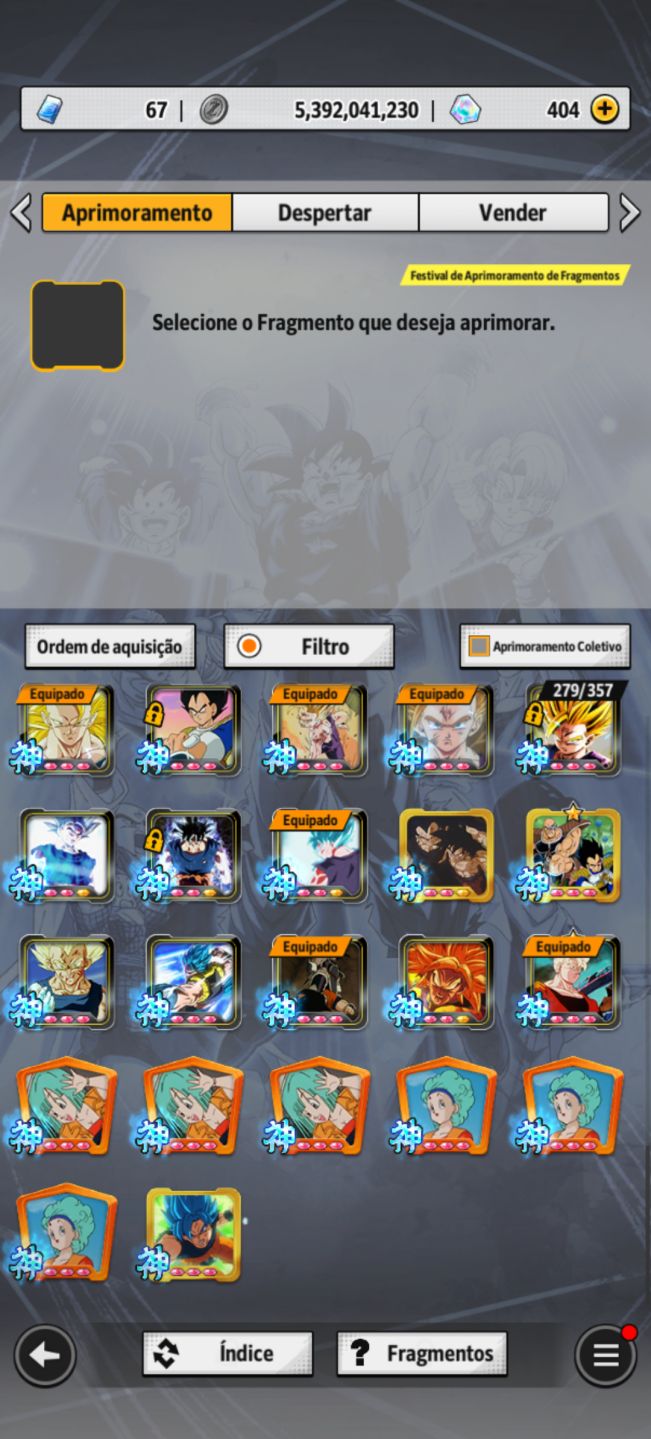 Conta end de dragon ball Legends