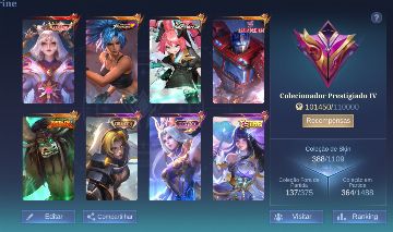 CONTA MLBB | 388 skins | todos os herois | full emblema | LEIA A DESCRIÇÃO