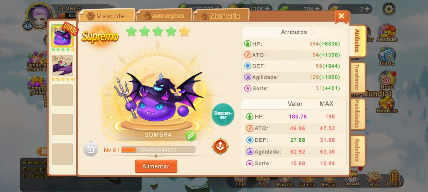 Conta TOP 3 do servidor 73 já foi top2