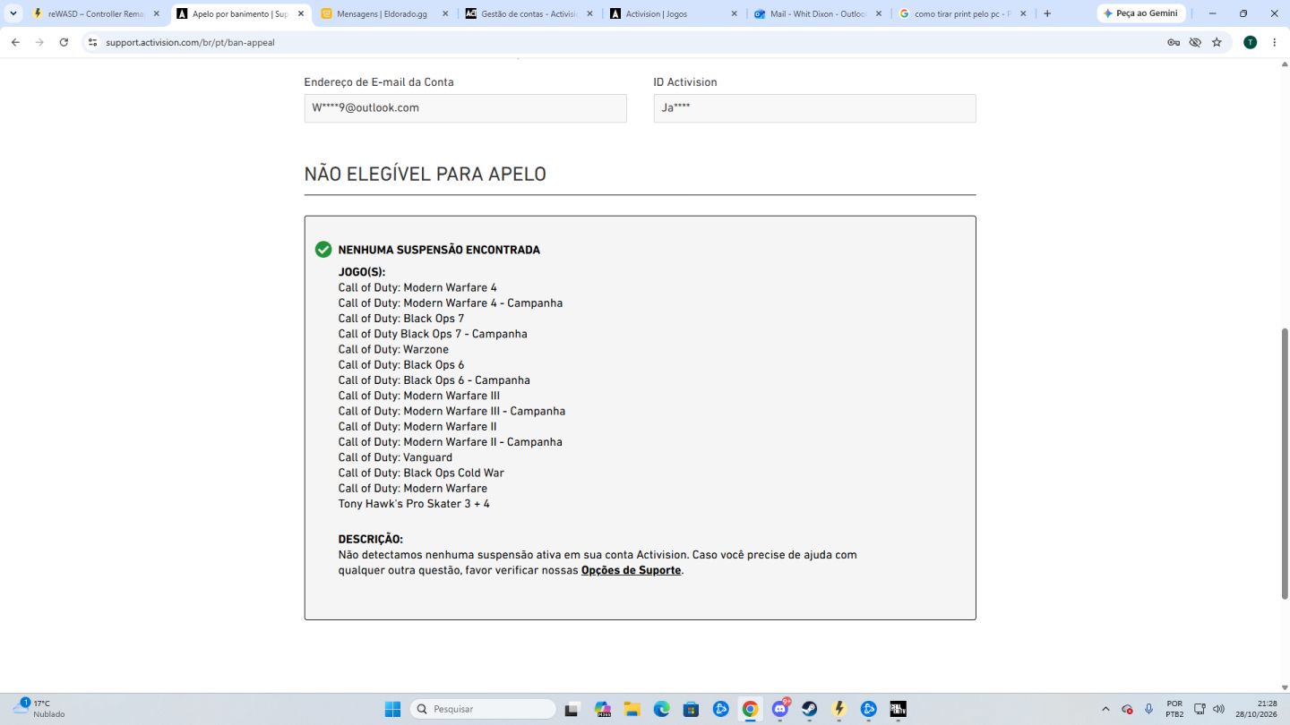 Conta 3 Nuke e 17 camuflagens