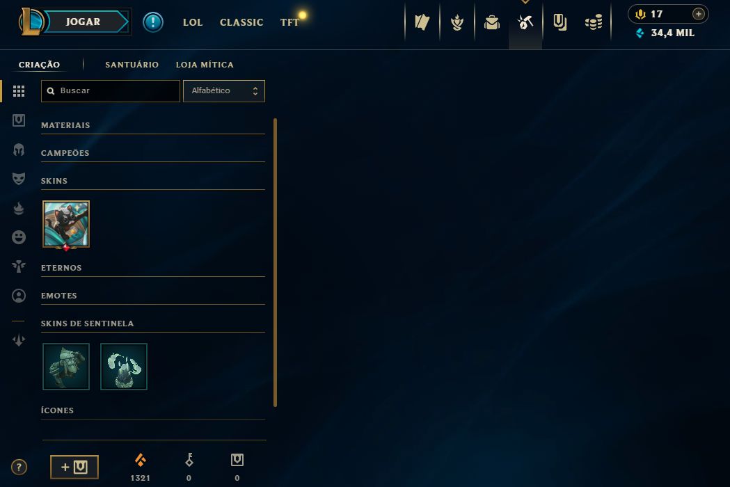 Conta mestre mmr bom / 75 skins selecionadas / essencias miticas /FA