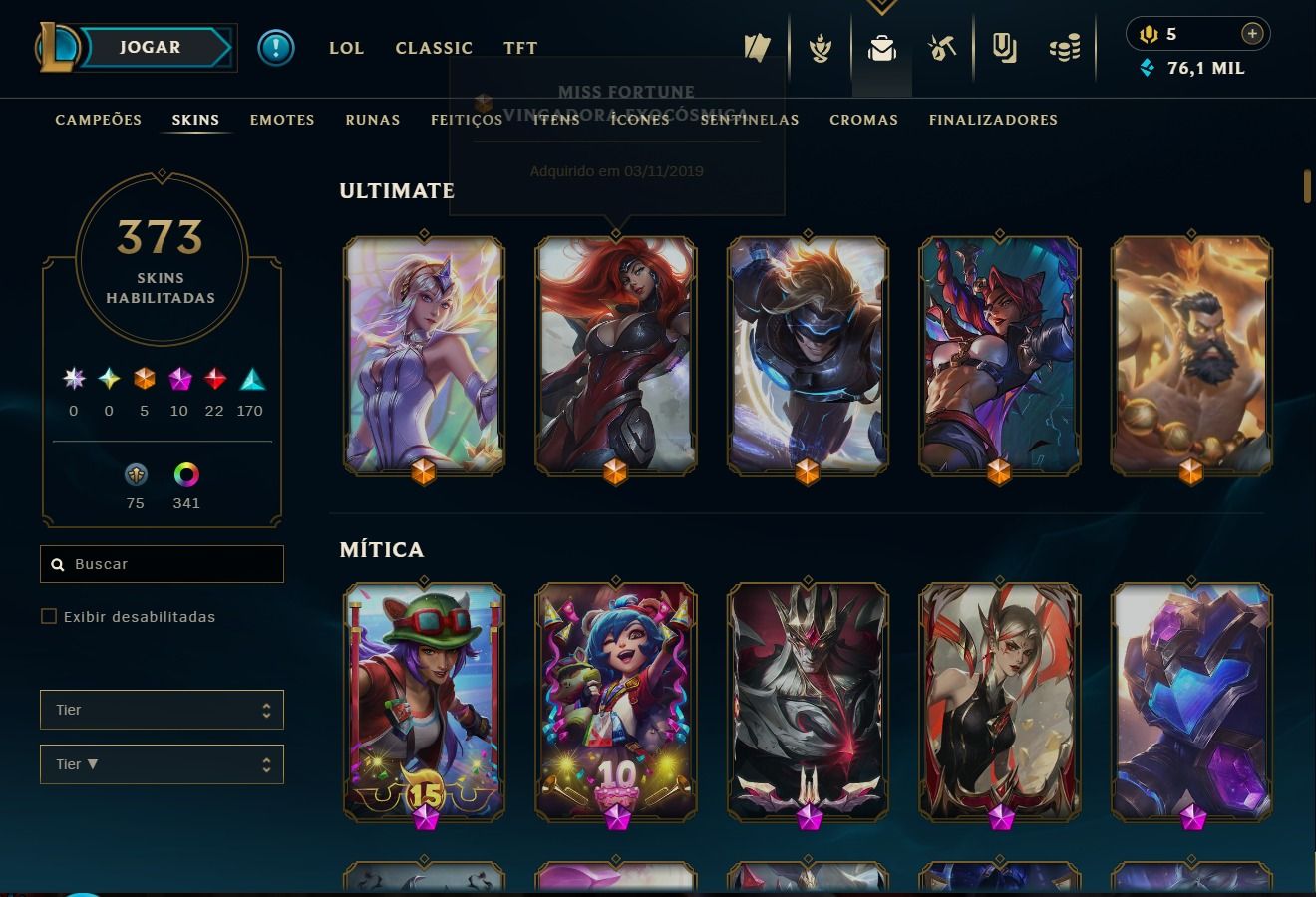 CONTA LEAGUE OF LEGENDS LEVEL 700+ | 10 SKINS MITICAS / FULL ACESSO + ESSENCIA