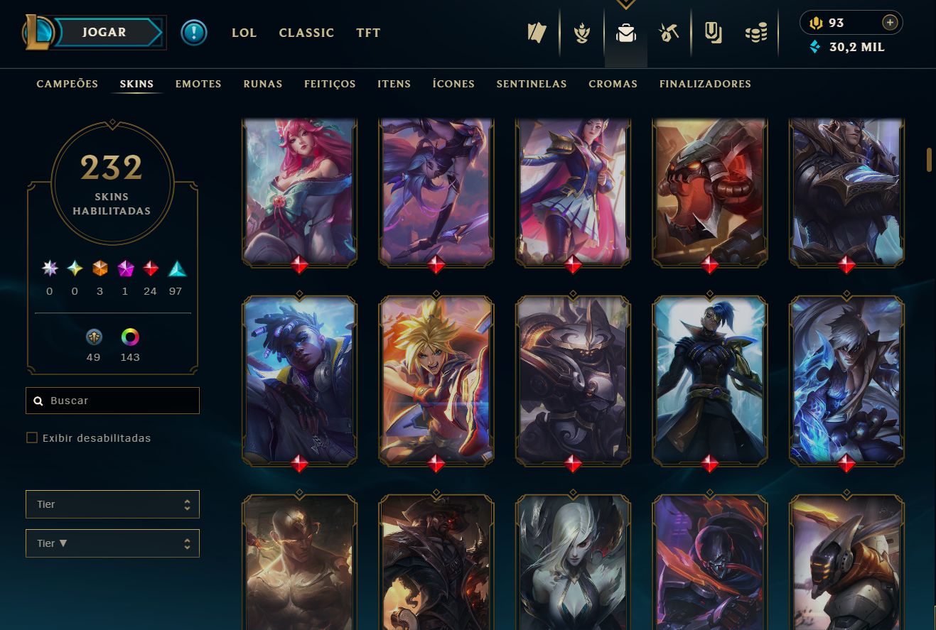 CONTA VETERANA 2015 [FA]: SETT CHIBI MÍTICO + 24 LENDÁRIAS + ZIGGS ODISSEIA
