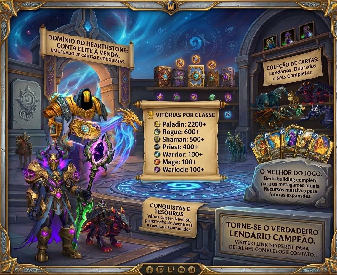 CONTA WORLD OF WARCRAFT + HEARTHSTONE | COLEÇÃO COMPLETA E EXCLUSIVA