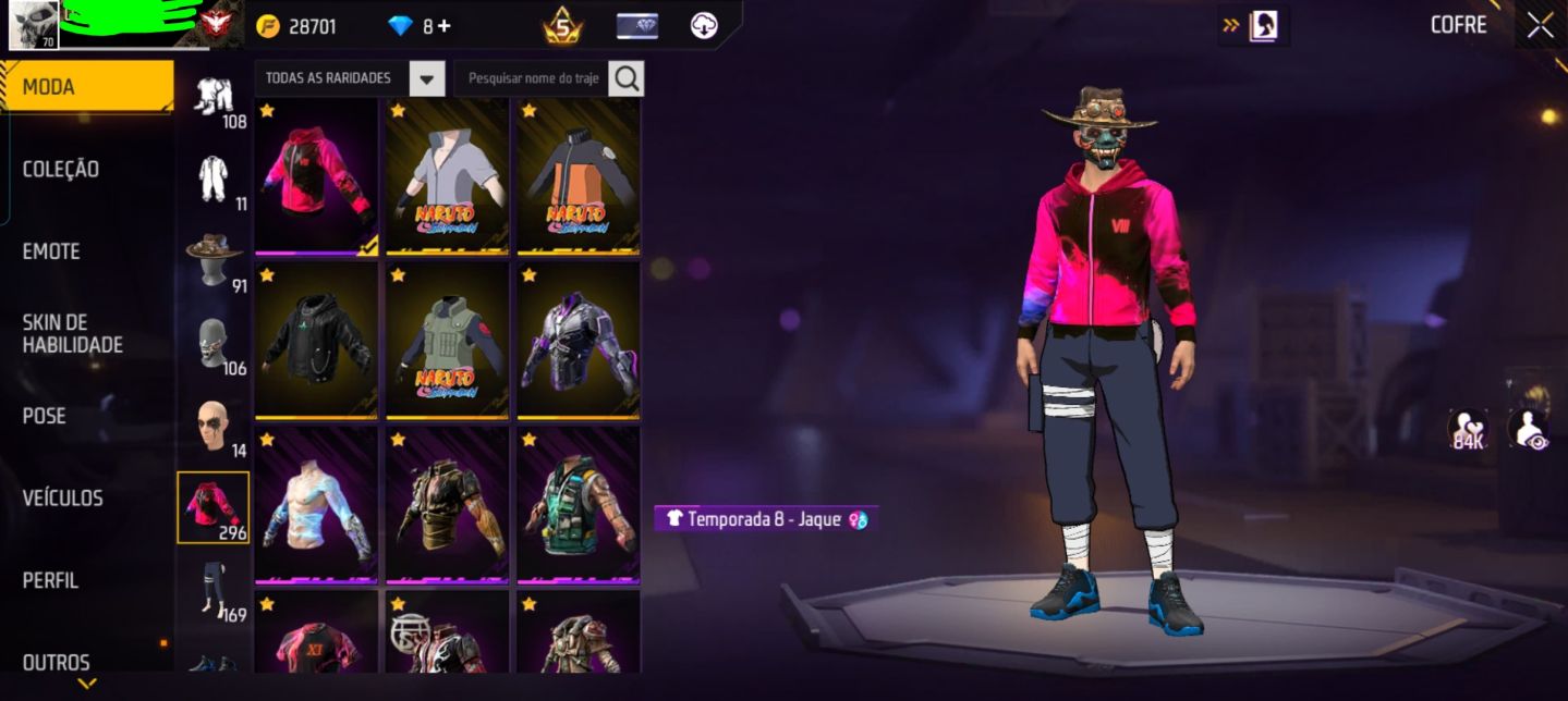 Conta free fire com stempunk