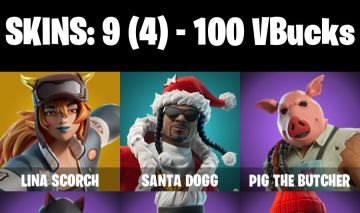 CONTA FORTNITE COM 9 SKINS LINA SCORCH/SANTA DOGG/SHINJI/YULEJACKET