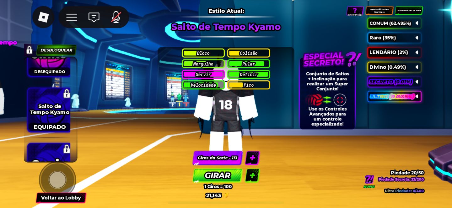 Conta haikyuu legends com vários estilos secretos