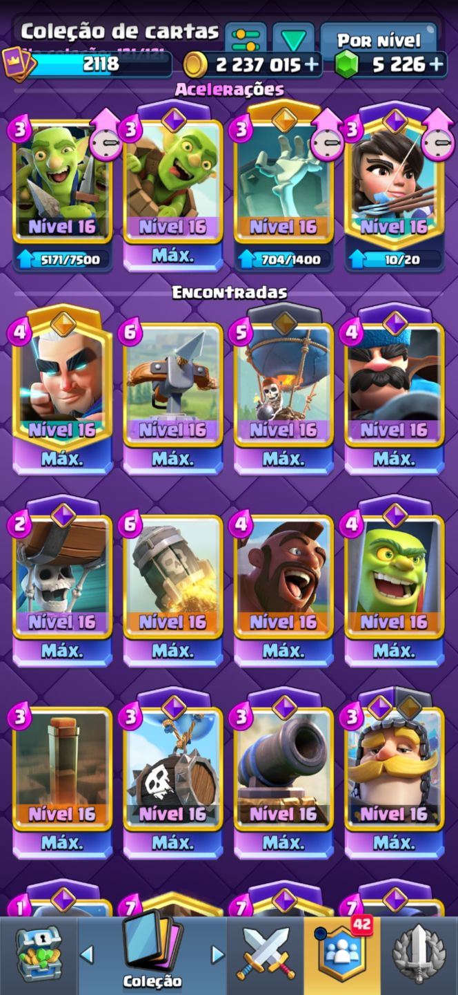 CONTA CLASH ROYALE 10 ANOS CRIADA