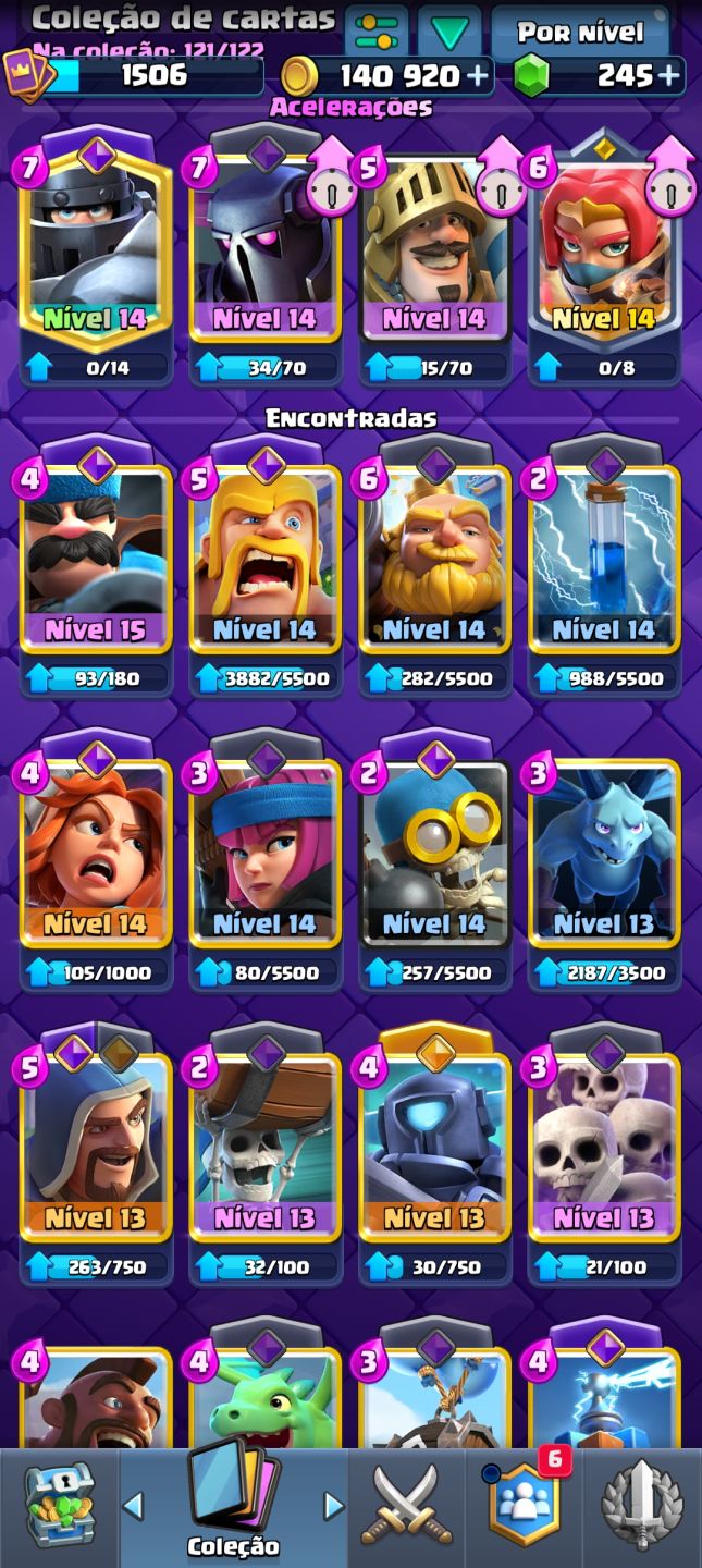 Conta Clash Royale 9320 Troféus/ 121/122 cartas/ Há algumas evolução e 2 heróis