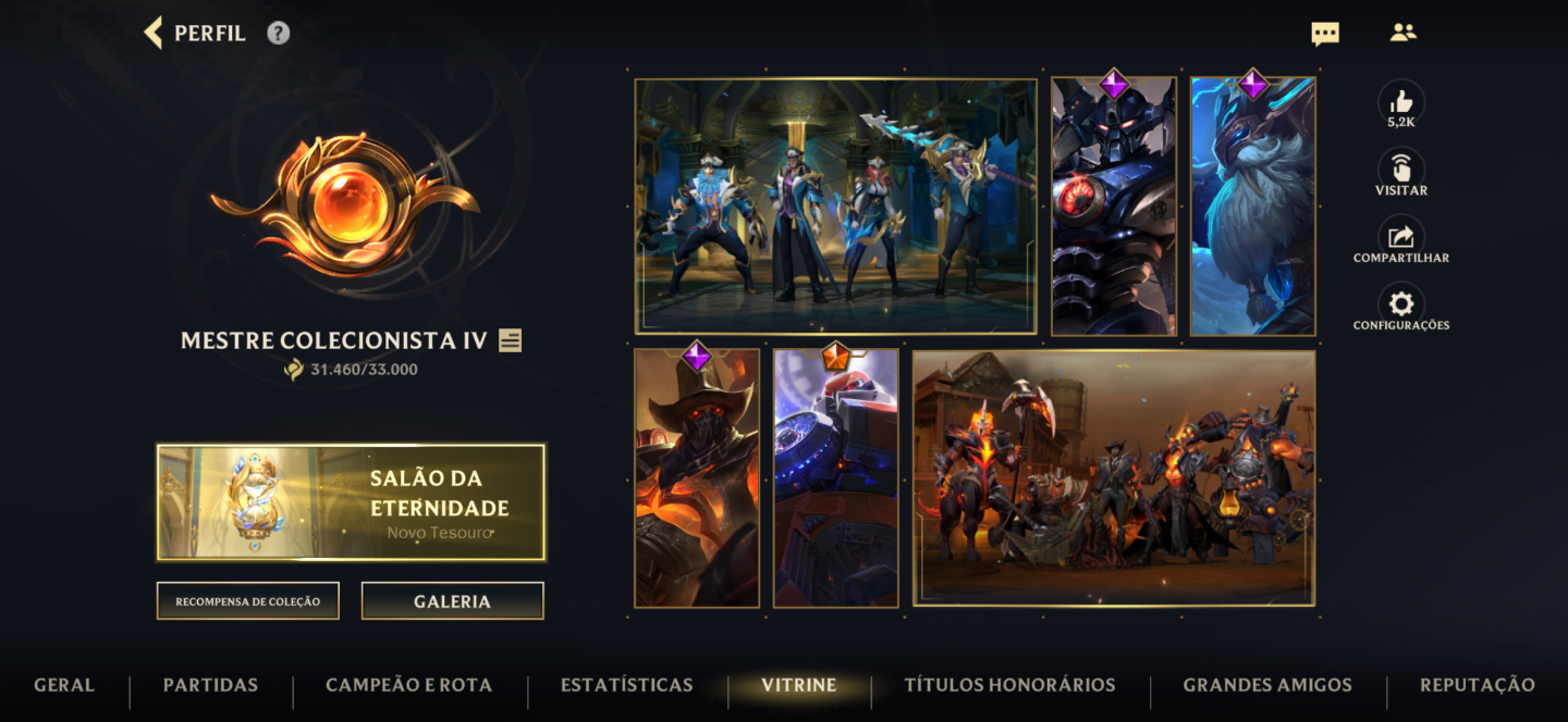 Conta de Wild Rift com muitas Skins