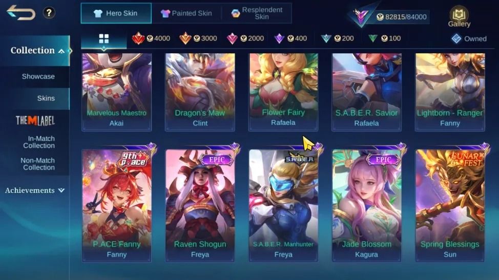 344 SKINS - 4 ZODIAC - FULL HEROIS E EMBLEMAS