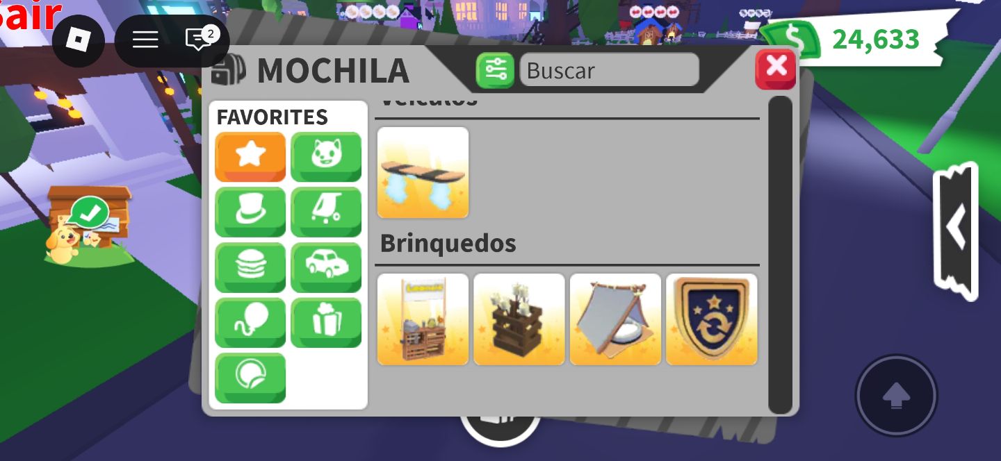 INVENTÁRIO COM PETS VEÍCULOS E ROUPINHAS