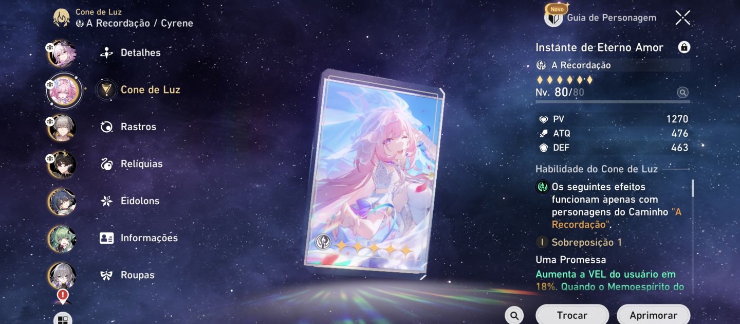 Conta hsr com Cyrene e6 + cone + Yinlin+ Evernigth