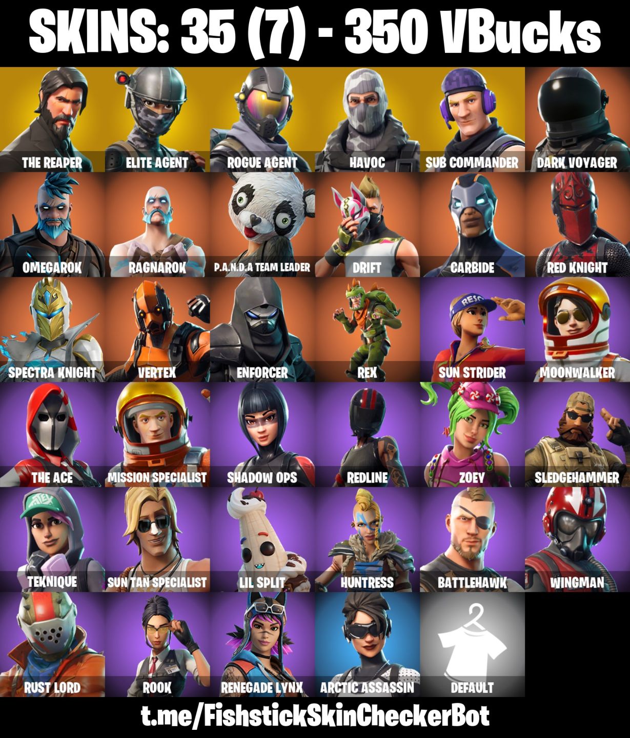 Conta Fortnite com The Reaper | Elite Agent | Rogue Agent | Havoc e 35 Skins