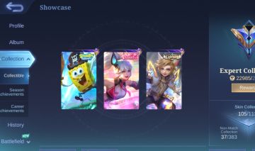 Conta Mobile Legends / LIGHTBORN Hari / SPONGEBOB Cyclops / VALENTINE Fanny