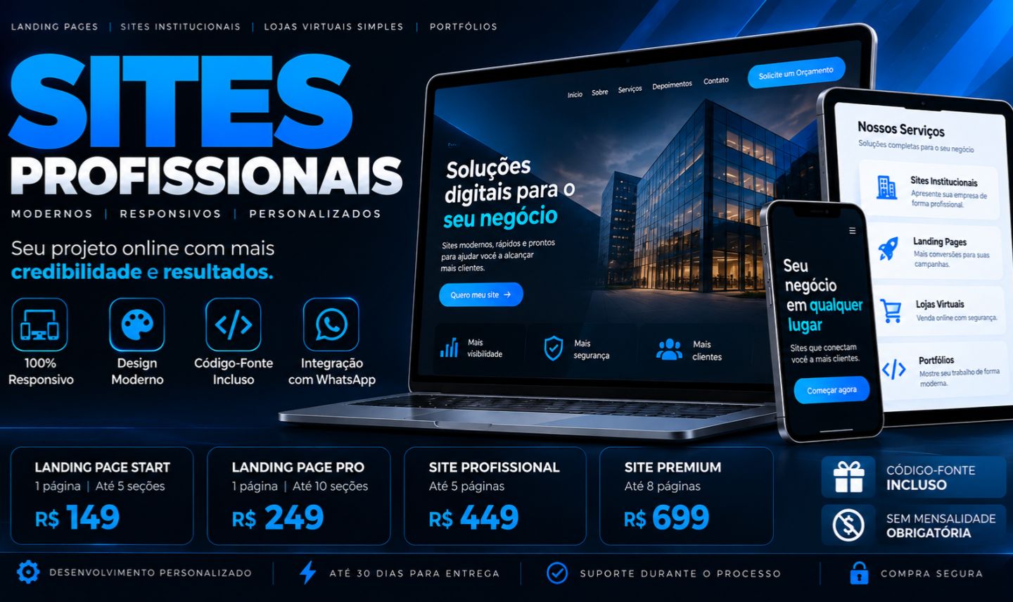 Criação de Site Profissional | Código-Fonte Incluso