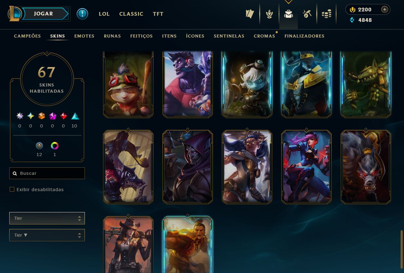 [ACESSO IMEDIATO] Ranked Open 67 Skins 72 Campeões 2200 RP