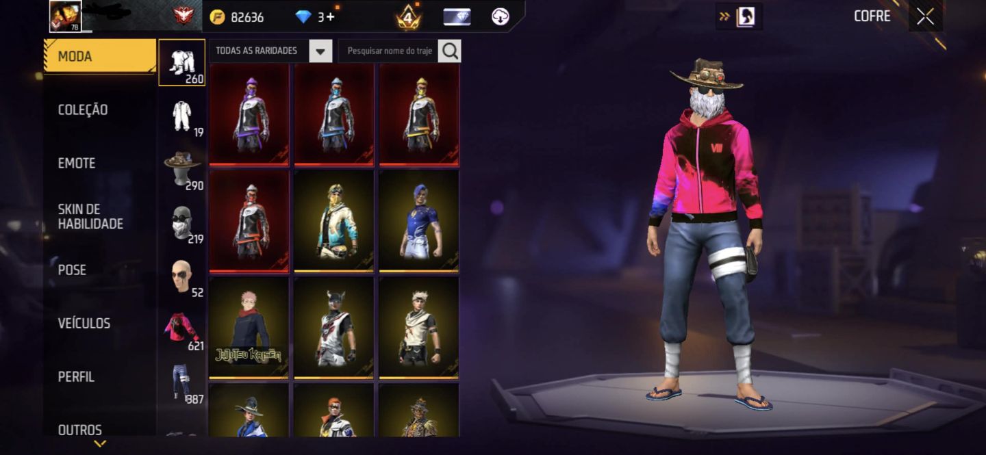 CONTA DE FF GEMADA PASSE STEAMPUNK + FREE FIRE + MESTRE TEMPORADA 8 + PUNHOS