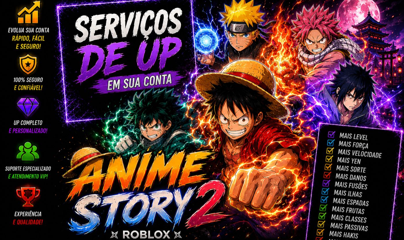 SERVIÇOS DE UP EM SUA CONTA ANIME STORY 2 | ROBLOX
