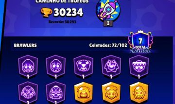 Continha Brawl Stars 30k de Troféus - SKINS MÍTICAS + Clash OF CLANS CV 13 FULL