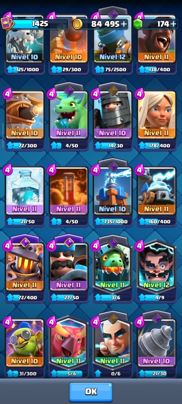 CONTA CLASH ROYALE 10.114 TROFÉUS | LVL 13 |