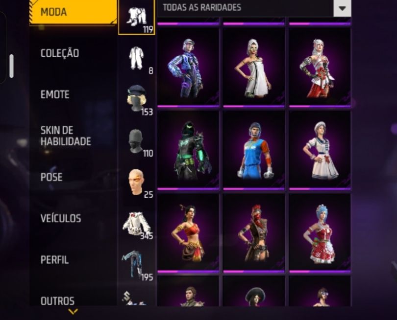 CONTA FREE FIRE 8 ANOS | PRIME 4 | MUITAS ARMAS ATRIBUTADAS