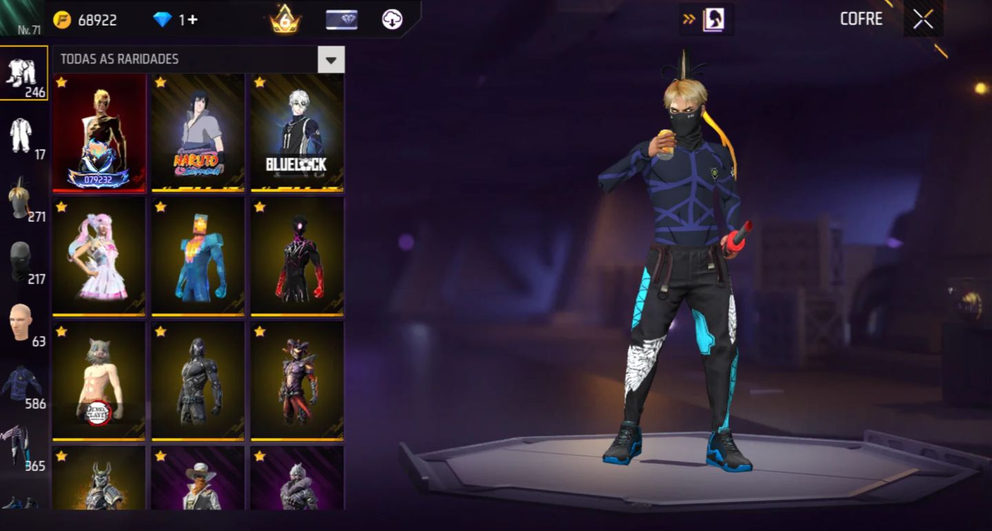 CONTA RARA COM UMP RUBY, UMP E XM8 ATT, MÁSCARA SEM SORRISINHO, ANGELICAL AZUL