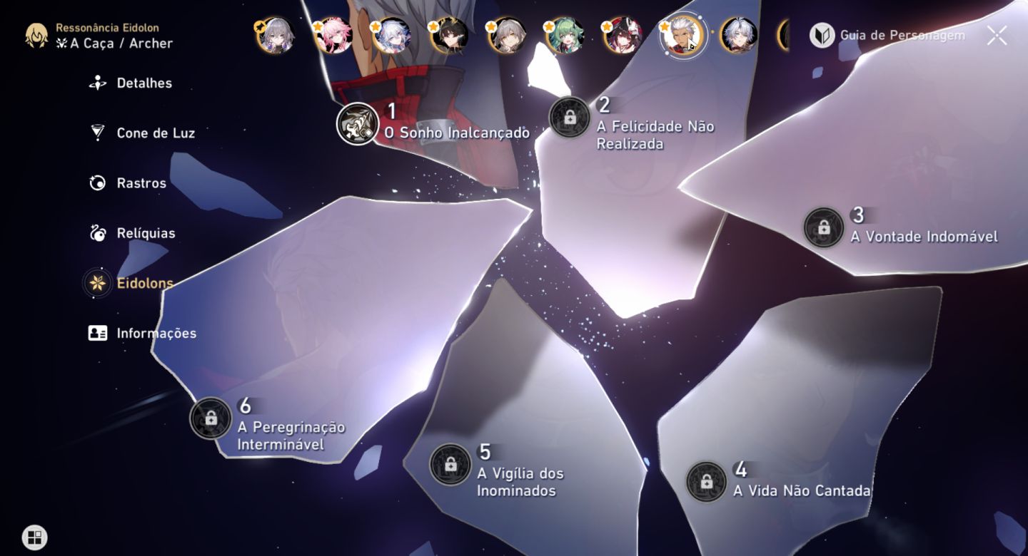 Conta Honkai Star Rail AR 70 com Skin e Eidolons