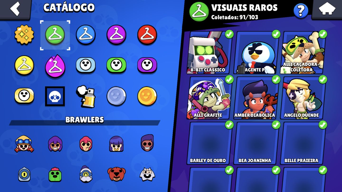 CONTA BRAWL STARS 58K (2019) 104 BRAWLERS, 13/14 LENDÁRIOS, 286 SKINS, 35 Hipers