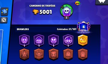 CONTA BRAWL STARS 5K TROFÉUS | 31 BRAWLERS | R$25