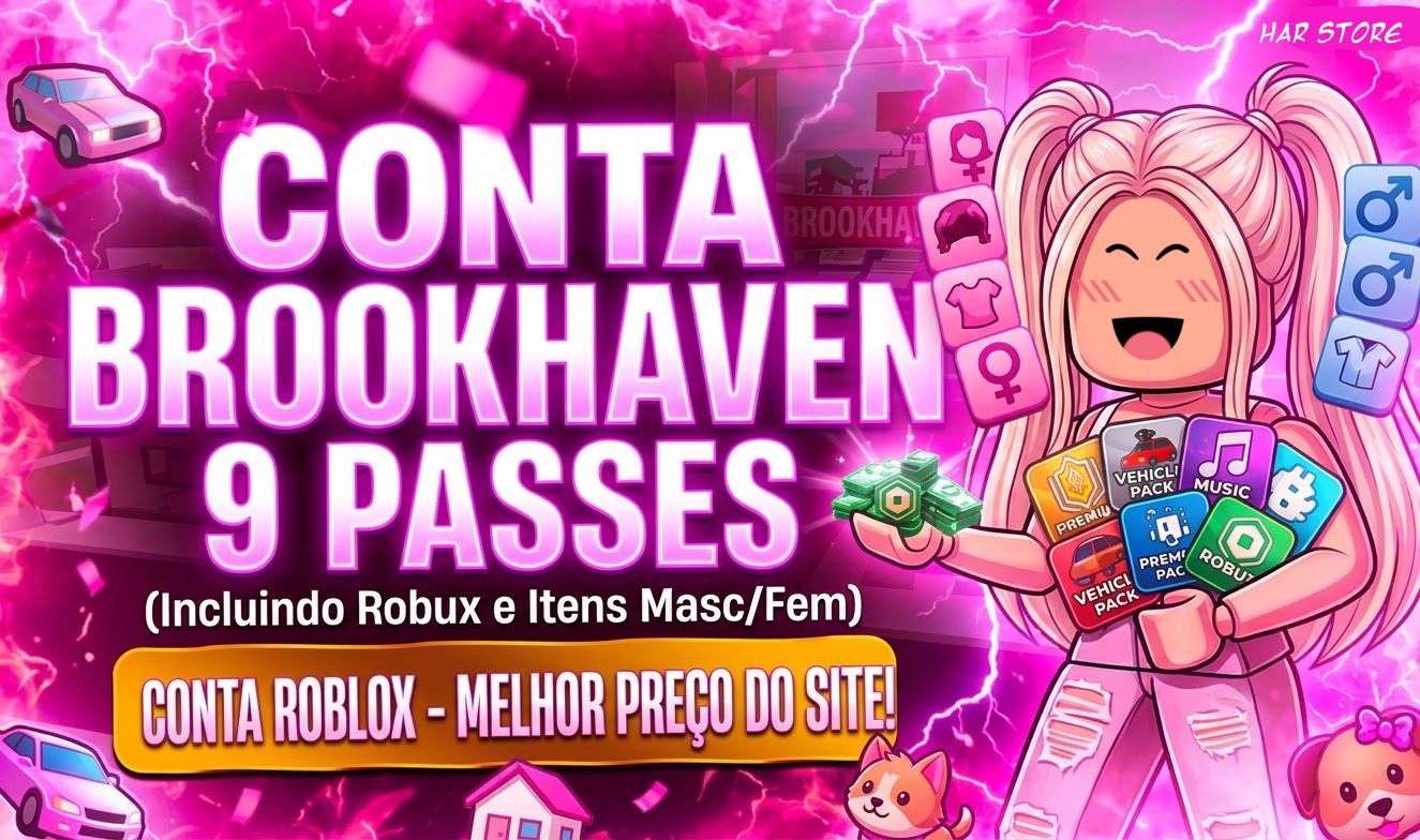 CONTA ROBLOX + DIVERSOS PASSES BROOKHAVEN