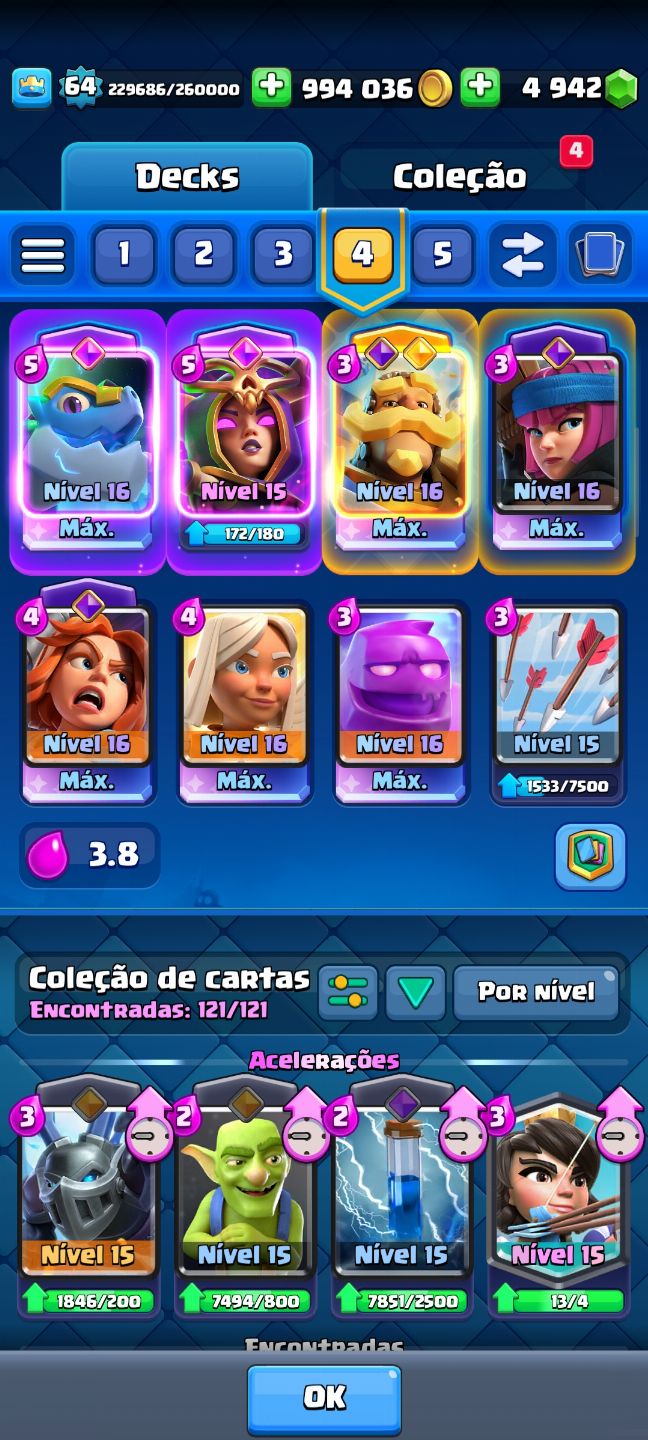 CONTA CLASH ROYALE DE VETERANO