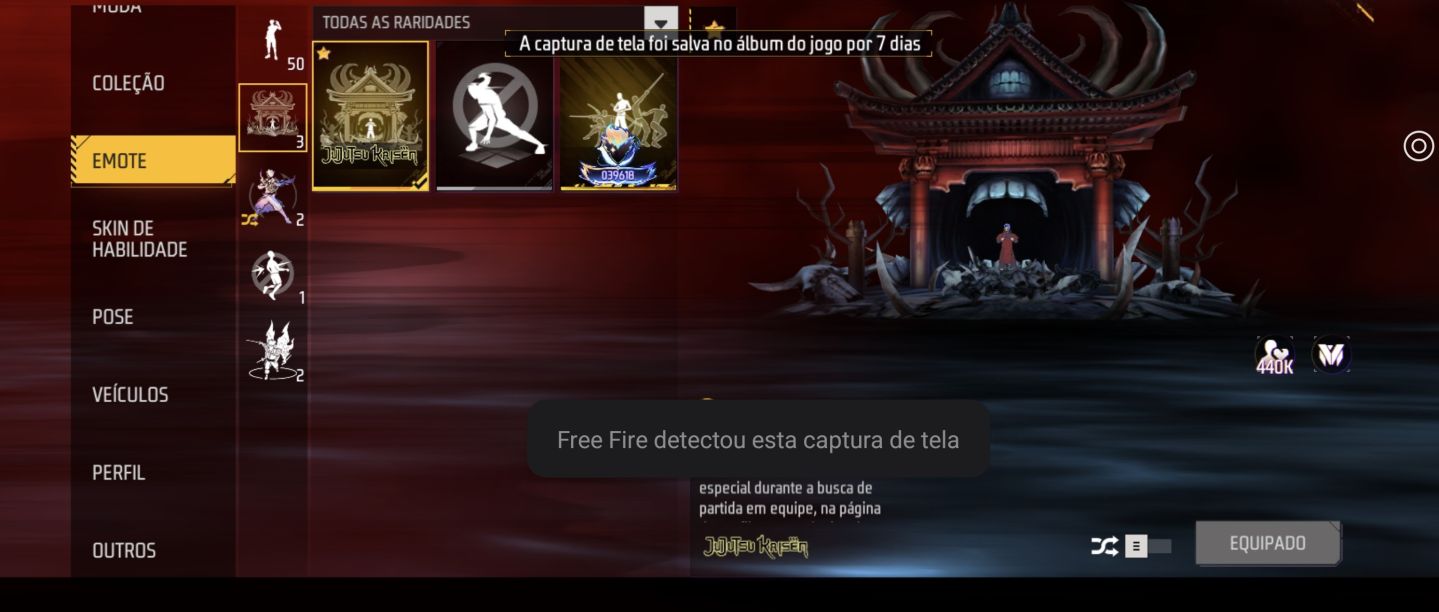 CONTA DE FREE FIRE FOCADA NO MASCULINO COM VARIAS SKINS DE NARUTO E JUJUTSU