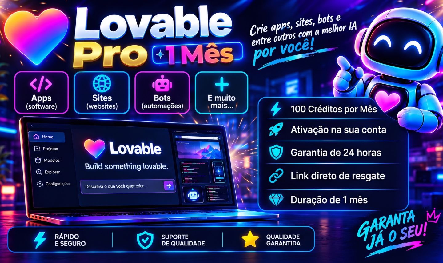 LOVABLE PRO - CÓDIGO DE ATIVAÇÃO