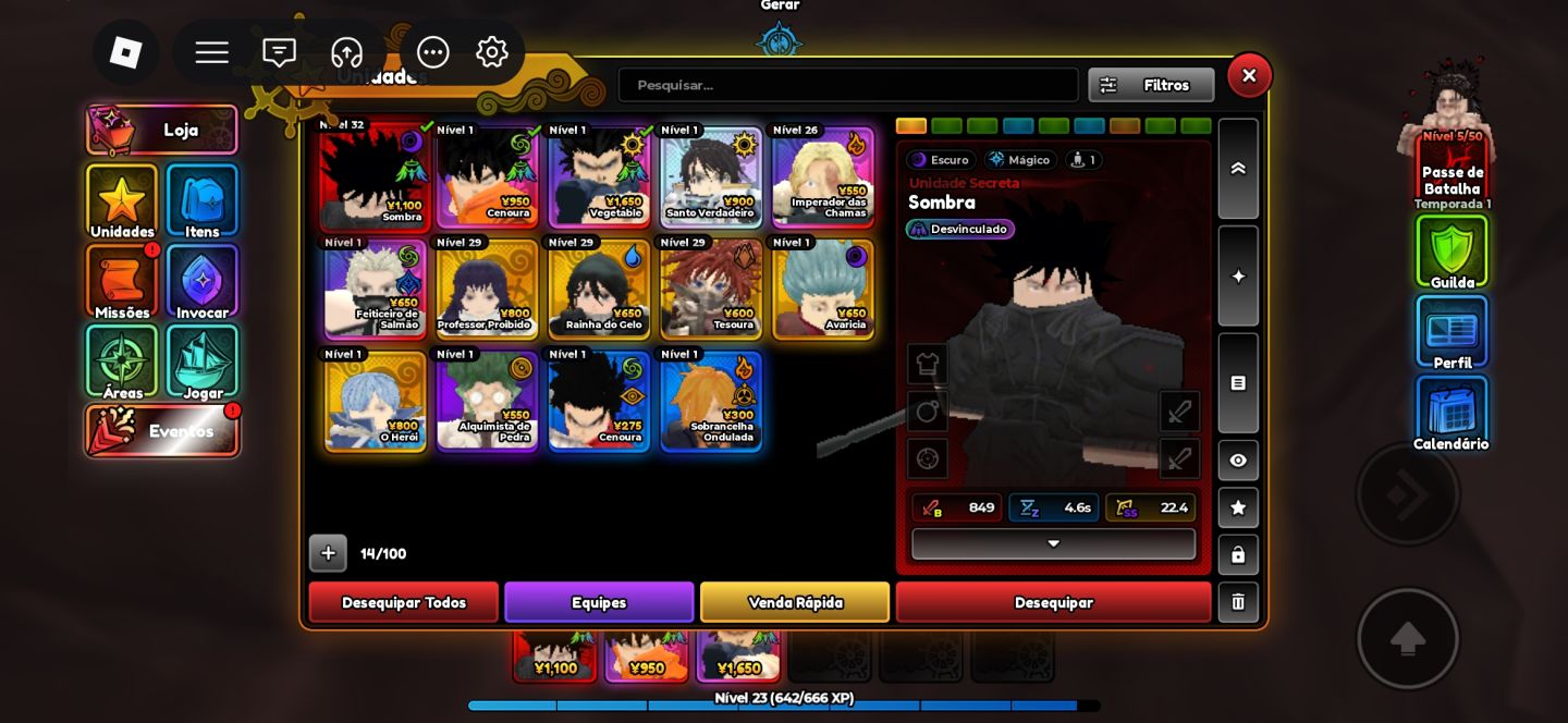 Conta de Anime Expeditions com Megumi,Vegeta e Goku unbounds!!
