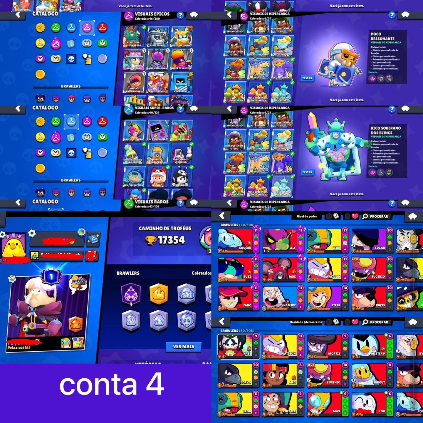 [CONTA DE BRAWL STARS] Mais Barato - AS MELHORES CONTAS - Antigas - Upadas