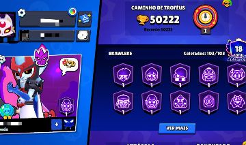 Conta brall stars full, 50222 troféus, todos os brawlers e muito mais