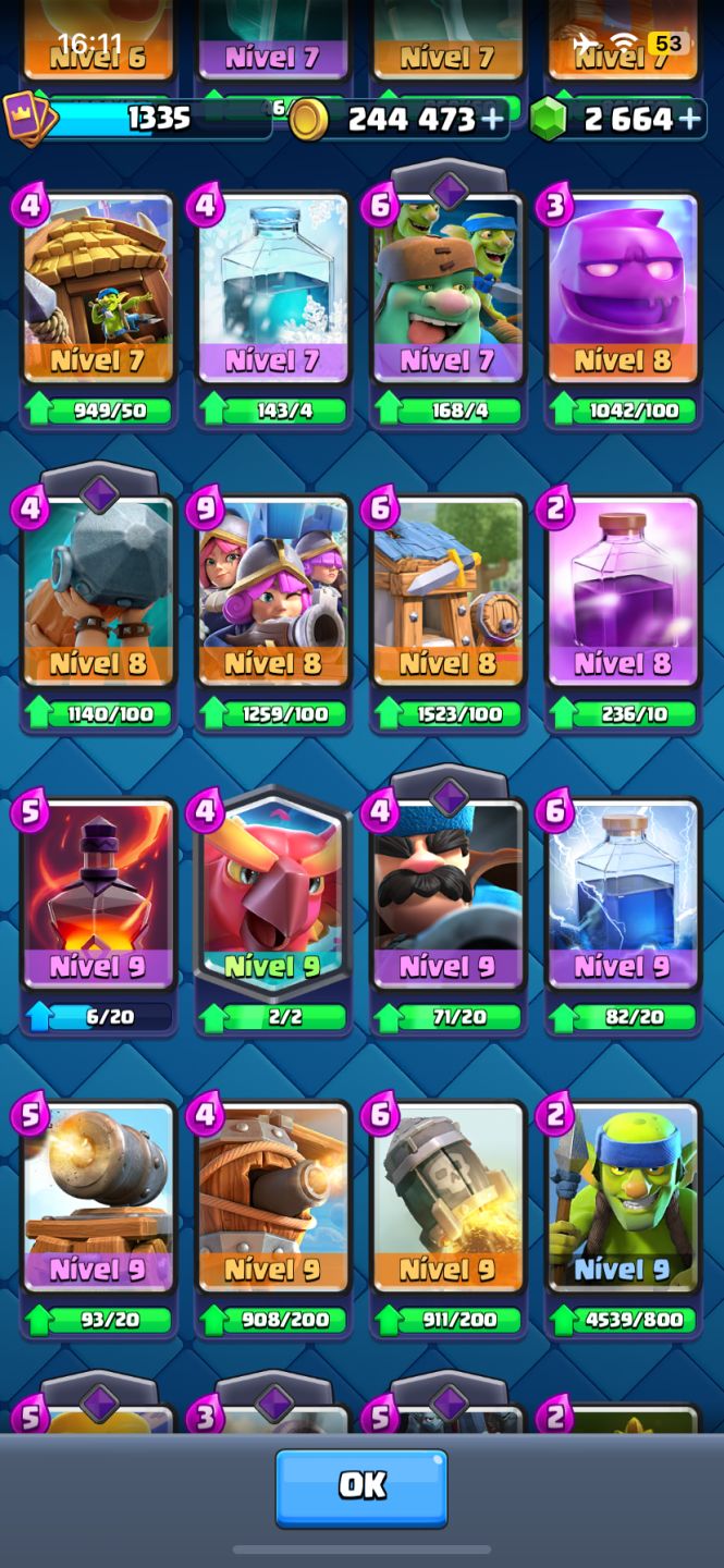 Conta clash royale 10 anos, 10k troféus