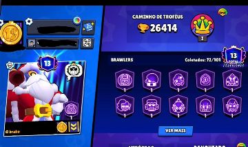 CONTA BRAWL STARS - 26K Troféus e 160+ skins