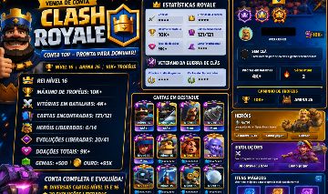 CONTA CLASH ROYALE 10K+ TROFÉUS | REI 16 | 20 EVOLUÇÕES | 121/121 CARTAS