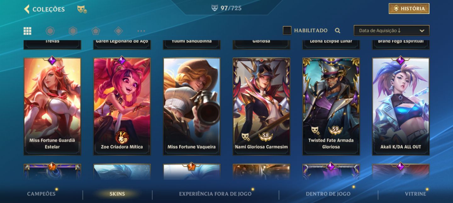 Conta wild rift com quase 100 skins