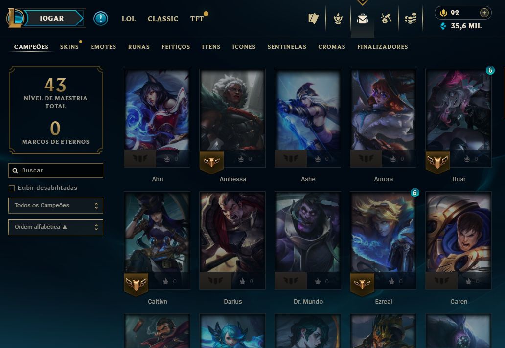 [Entrega Automática] Conta Lol Platina, 35K Ea, 44 Skins, 2 Lendárias, Honra 4