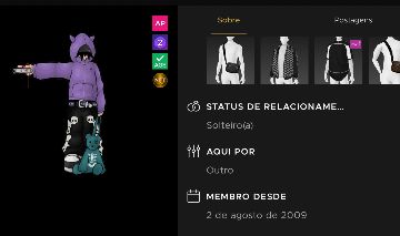 CONTA MASCULINA IMVU OLD COM AGE AP NFT E NICK 3 LETRAS