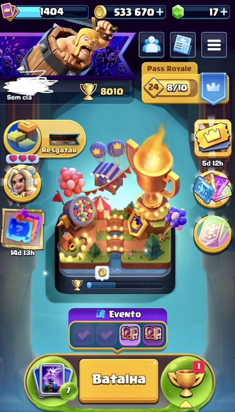 Contas Clash royale arena 21, 8k de troféus, mais barata da ggmax